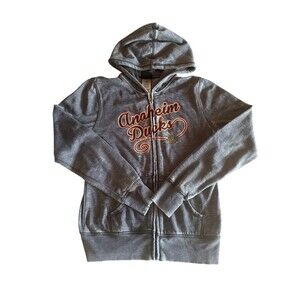 NHL Anaheim Ducks Hockey Women's XL Gray Full Zip Hoodie